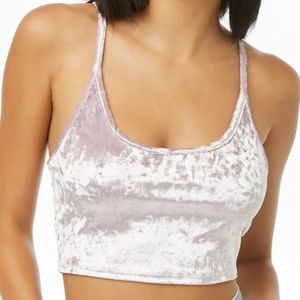 Crushed Velvet Cropped Cami/Top
